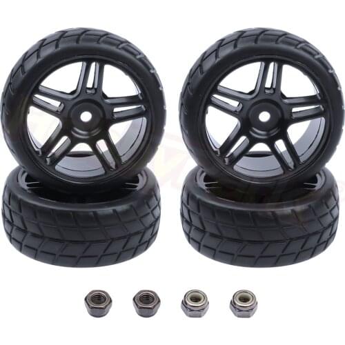 4 Pcs Tires And Wheels Rim Complete For 1 / 10 Flat Sports Car Pull Car HSP94123 LC PTG-2 Fine Workmanship