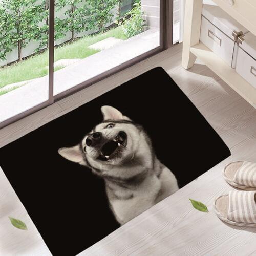 40x60cm Cute Colorful Pet Dog Siberian Husky Print Carpets Anti-slip Floor Mat Outdoor Rugs Animal Front Door Mats GA13