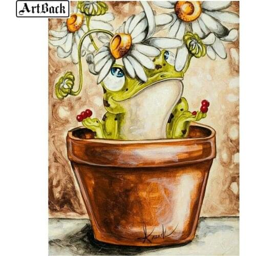 5d diamond painting cartoon frog flower mosaic full square drill diamond embroidery 3d diamond mosaic sticker