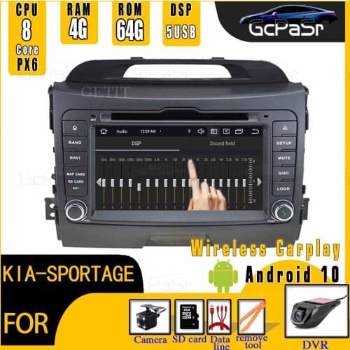 5USB DSP Multimedia player Android 10 DIN Car DVD GPS For Kia Sportage 3 4 SL 2010- 2011-2012-2013-2014-2015-2016WIFI Bluetooth