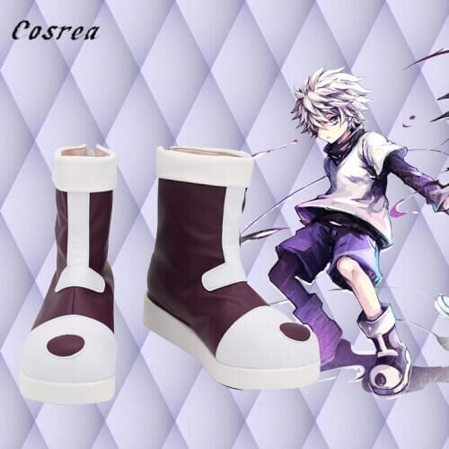Anime Hunter X Hunter Costume Props Shoes Boots Halloween Custom Made Killua Zoldyck Cosplay Shoes Boots For Men Women