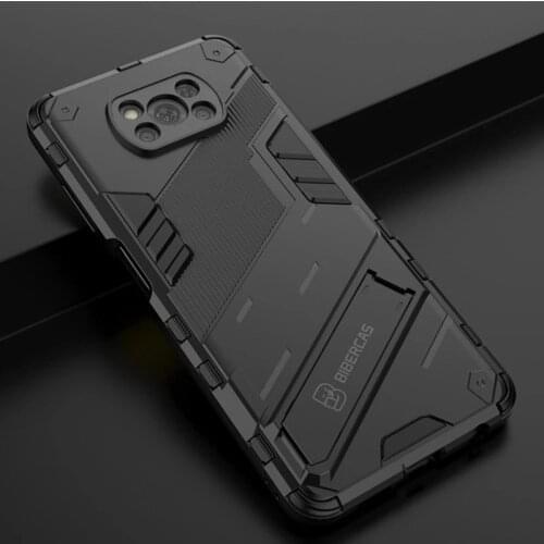 Armor Case for POCO X3 Pro Hard PC + Silicone Case for POCO X3 NFC Shockproof Case for POCO F3 Kickstand Case for POCO M3 F2 Pro