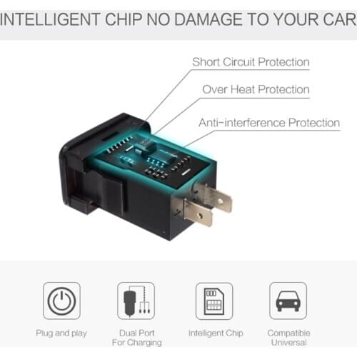 12V Dual USB Ports Car Charger Socket Voltmeter 4.2A Power Adapter for toyota