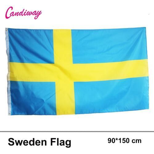 3'x5feet Large Sweden Flag Polyester the Swedish National Banner Office/Activity/parade/Festival/Home Decoration New fashion
