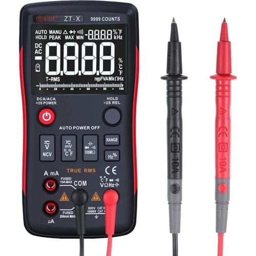 BSIDE Digital Multimeter True-RMS Touch-tone Handheld Multi Meter AC DC Voltmeter 9999 Counts with LCD Backlit