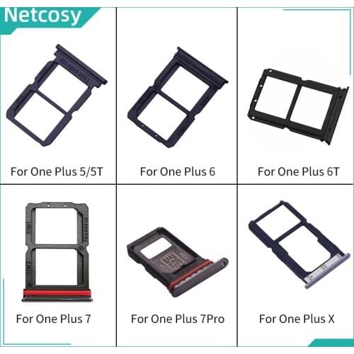 Netcosy Black SIM Card Tray Replacement Parts SIM Card Slot Tray Holder For Oneplus 5 A5000 5T A5010 6 A6000 6T A6010 7 Pro X