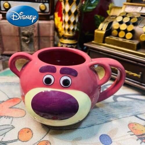 Disney Summer Strawberry Bear Mug Boys Girls Childrens Water Cup Large Capacity High-value Student Princess Boy