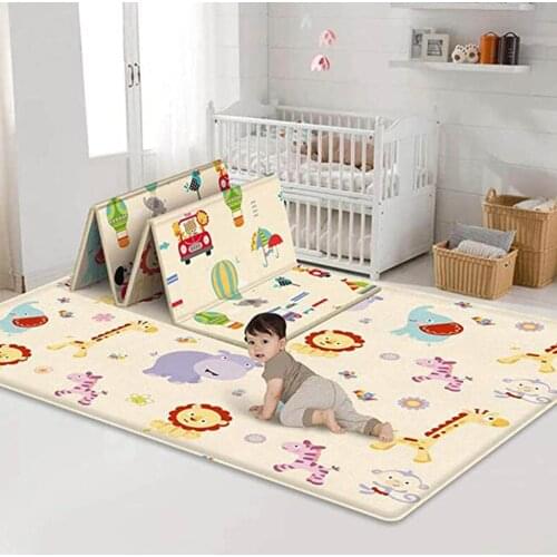 Baby Play Mat Foldable Baby Crawling Mat Reversible Baby Play Gym Mat Non-Slip Waterproof Developing Mat Kids Rug 180*150*0.5cm