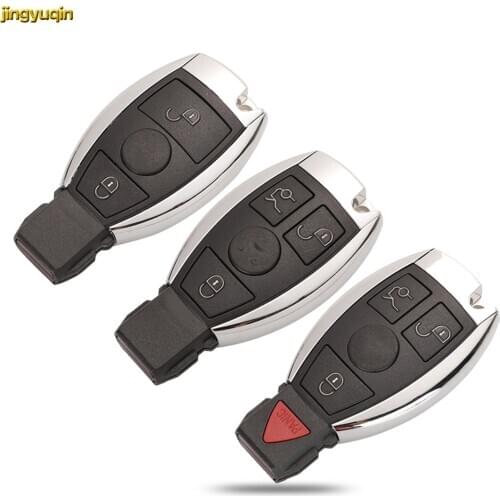 Jingyuqin Remote Smart Car Key Fob Shell For Mercedes Benz Year 2000+ Supports Original NEC and BGA 2/3/4 Buttons Key Case