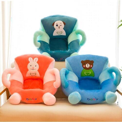 Soft Baby Sofa Cover Skin without Filler Kids Learning to Sit Chair Cartoon Anti-fall Seat Comfortable Baby Feeding Chair Case