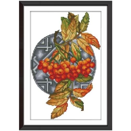 Berry cross stitch kit aida 14ct 11ct count print canvas cross stitches needlework embroidery DIY handmade