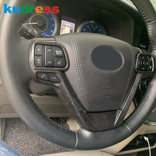 For Toyota Sienna 2019 2020 Carbon Fiber Car Steering Wheel Frame Cover Trim Sticker Decoration Strip Interior Accessories