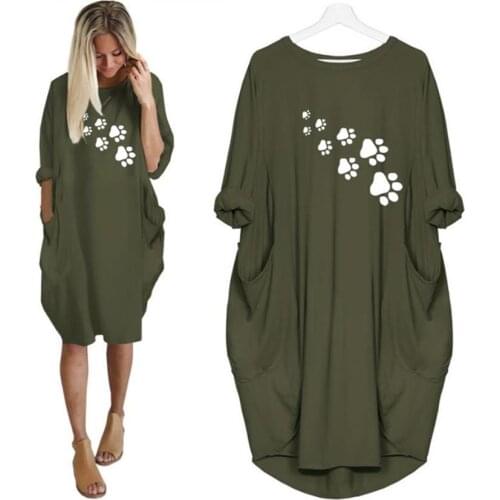 New Fashion T-Shirt For Women Pocket Dog Paw Animal Print Tshirt T-Shirt Women Tops Summer Punk Cute Spring Kyliejenner