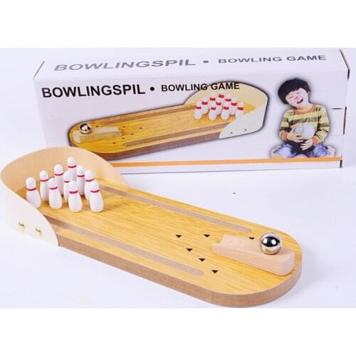 New Wooden Mini Desktop Bowling Game Toy Set Fun Indoor Parent-Child Interactive Table Game Educational Sport Toy Child Gift