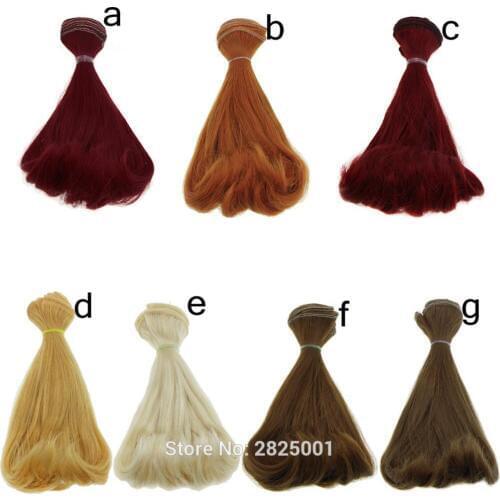 Fashion 1 Pcs 15cm*100cm Handmade Bob Wigs 1/3 1/4 1/6 BJD Pure Multicolor Curly Hair for Barbie Doll Accessories Kids DIY Toy