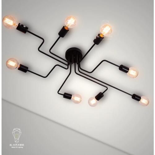 Industrial Hanging Spider ceiling Lamp Modern Lighting, Adjustable Loft Light for Living Room Shop