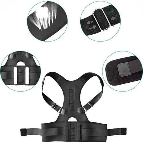 Men Women Adjustable Back Posture Corrector Magnetic Clavicle Spine Back Shoulder Lumbar Brace Support Belt Posture Correction