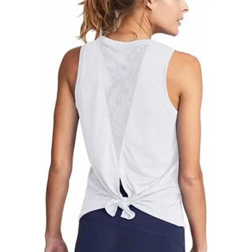 Mesh Sports Sexy Sleeveless Tops Summer Casual Fitness Women Vest T-Shirt Tank Top Crew Neck Shirts