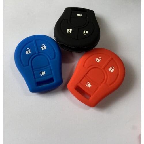 For Nissan Cube Rogue Juke NV1500 NV2500 NV3500 Xterra Frontier Armada Titan Sentra 3 Button Silicone Key Bag Protector Holder