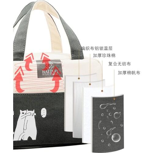 Lunch Box Handbag Japanese Aluminum Foil Thickening Large Capacity Heat Retaining Belt Lunch Bag