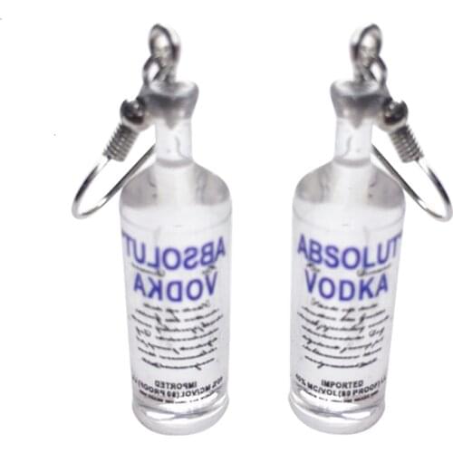 Fine Creative Cool Vodka Drop Earrings for Women Fashion Funny Mini Wine Drinking Bottle Dangle Earring Hooks Party Jewelry Gift