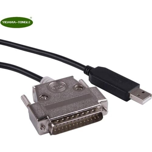 USB to Serial RS-232 DB-25 Male Straight-Thru Cable FTDI Chipset (5-Wires)