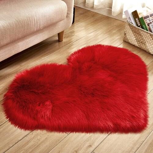 Shaggy Carpet Love Heart Fluffy Rugs Acrylic Fibres Carpet Bedroom Living Room Decor Soft White Black Pink Shaggy Area Rug