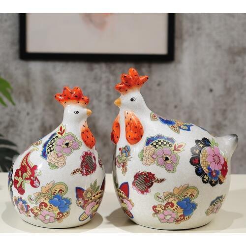 High Qualtiy Garden Ceramic Chicken Ornaments Crafts Lucky Livingroom Big Rooster Store Office Mascot Home Furnishing Decoration