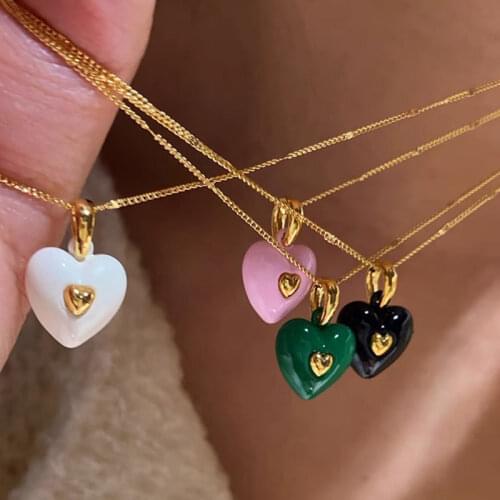 New Ins Vintage Color Mushroom Necklace Simple Drop Oil Fairy Mushroom Pendant Necklaces For Women Girls Fashion Jewelry