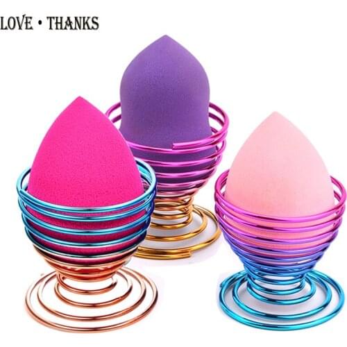 1 pcs Makeup Sponge Holders Puff Display Stand Bracket Rainbow Gradient Metal Sponge Puff Egg Blender Drying Holder Beauty Tools