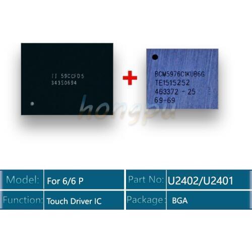 10pair/lot(20pcs) All Original new U2401 white+ U2402 black touch digitizer screen ic chip for iphone 6/ 6plus 343S0694+BCM5976