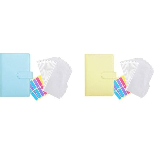 12Pcs of Transparent Plastic A6 Ring Binder Envelope PU Leather 6 Ring Binder,Waterproof Cash Budget Envelope System