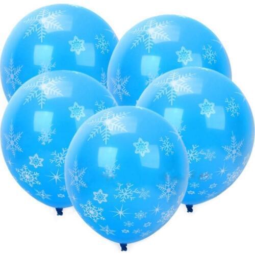 12Pcs/pack Blue Balloons Beautiful Christmas Latex Balloons Wedding Party Home Decorations Frozen Snowflake