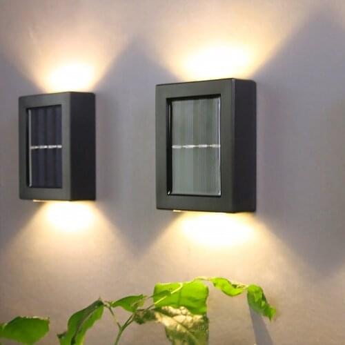 2pcs LED Solar Stair Lamp IP65 Waterproof Outdoor Garden Pathway Yard Patio Stairs Steps Fence Lamps Solar Night Light Dropship