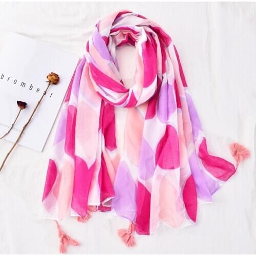 2020 New Beautiful Big Heart Print Tassel Scarves And Shawls Long Beach Soft Love Print Scarf Wrap Hijab Free Shipping
