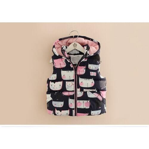 2020 Girls Warm Hooded Down Vest Baby Thicken Waistcoat Kids Outerwear Vest Children Clothing Boys Girls Autumn Jackets Vest