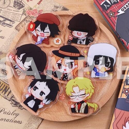 2021 Anime Bungou Stray Dogs Osamu Dazai Chuya Ranpo Edogawa Acrylic Badge Button Brooch Pin Souvenir Medal Props Cosplay Gift