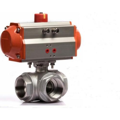 1 1/2 inch Stainless Steel 3 Way Ball Valve Types of Pneumatic Valves