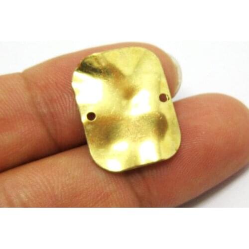 Brass pendant 21x16mm wavy Raw brass connector earrings charms R587