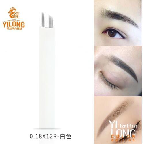 0.18MM 50 PCS Shape Tattoo Needles Permanent Makeup Eyebrow Embroidery Blade For 3D Microblading Manual Tattoo