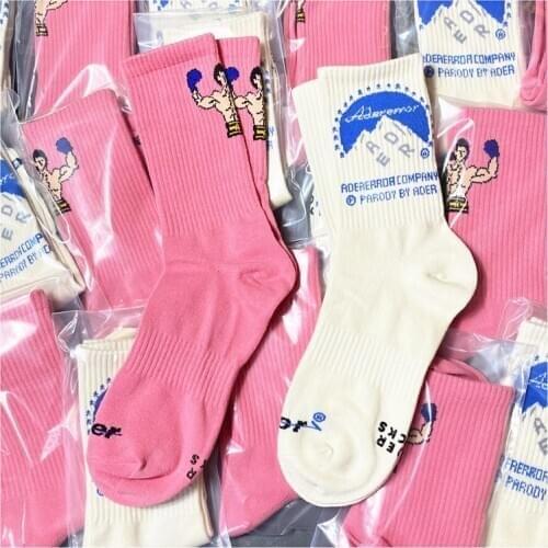 6Pairs /Lot Korea Ader socks flip calcetines winter Pink White socks for men women compression kanye west popsocket