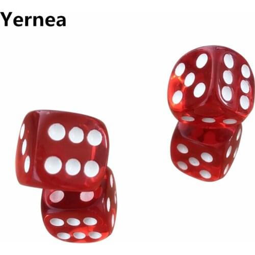 6Pcs/Lot 19mm Red Transparent Dice Acrylic Rounded Corner Drinking Dice Nightclub Bars KTV Entertainment Dice Set Board Game