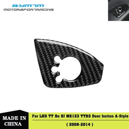 A-Style LHD Real Carbon fiber Door button Sticker Auto interior Car accessories For Audi TT 8N 8J MK123 TTRS