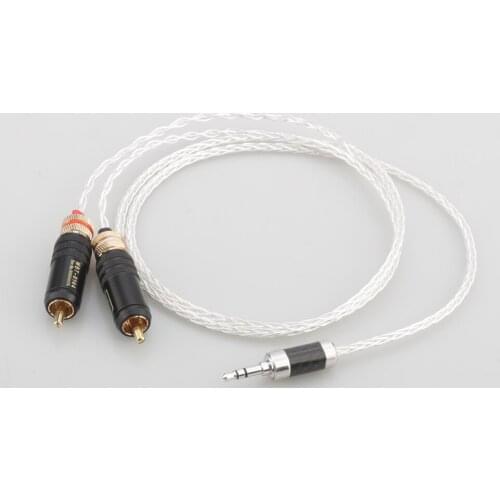 Audiocrast 807Ag CA Audio Cable 2RCA Male to 3.5mm Jack to 2 RCA AUX Cable 3.5mm TO 2 RCA cable OCC wire