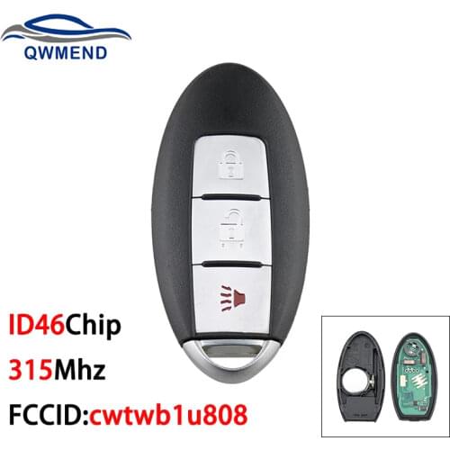 BHKEY Car Remote Key cwtwb1u808 ID46Chip For Nissan Cube Juke Quest Leaf Versa 2011-2017 Smart Car Key 315Mhz
