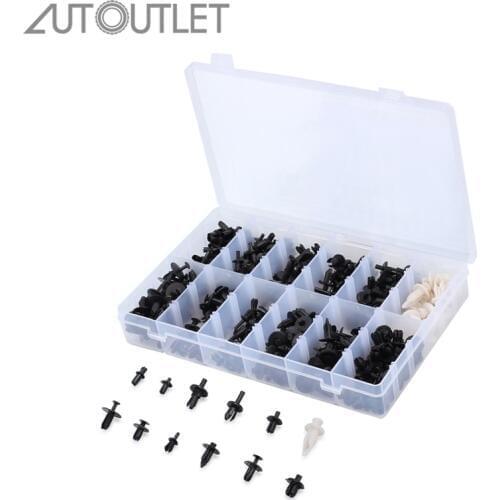 AUTOUTLET 350Pcs/set for Car Auto Door Rivet Trim Clip Panel Body Interior Fastener Car Auto Push Pin Rivet Trim For Ford