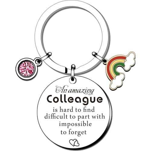 Personalized Thank You Colleagues Keychain an Amazing Colleague Keyring Coworker Crystal Rainbow Christmas Party Birthday Gifts