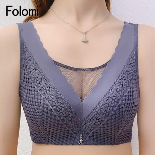 Sexy Lace Bralette Vest Full Cup Brassiere Push Up Bras For Women Top Seamless Wireless Lingerie Plus Size 38 40 42 44 BC Cup