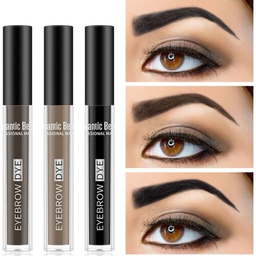 Black Dark Brown Eye Brow Gel Long Lasting Waterproof Eyebrow Pen With Double Head Soft Brush Eyebrow Tint Makeup Cosmetic