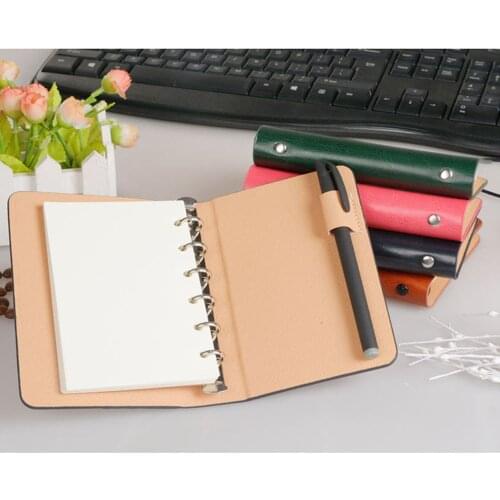 A7 PU 6-Ring Colorful Notepad Mini Pocket Loose-Weaf Notebook with 50 Inner Page Memo Pads To Carry With You